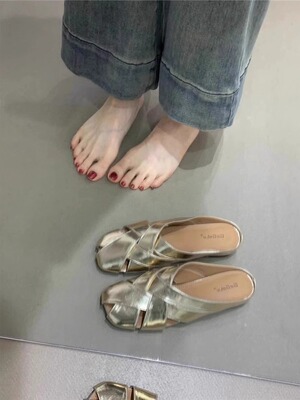 羊皮版！罗马设计感小众编织拖鞋