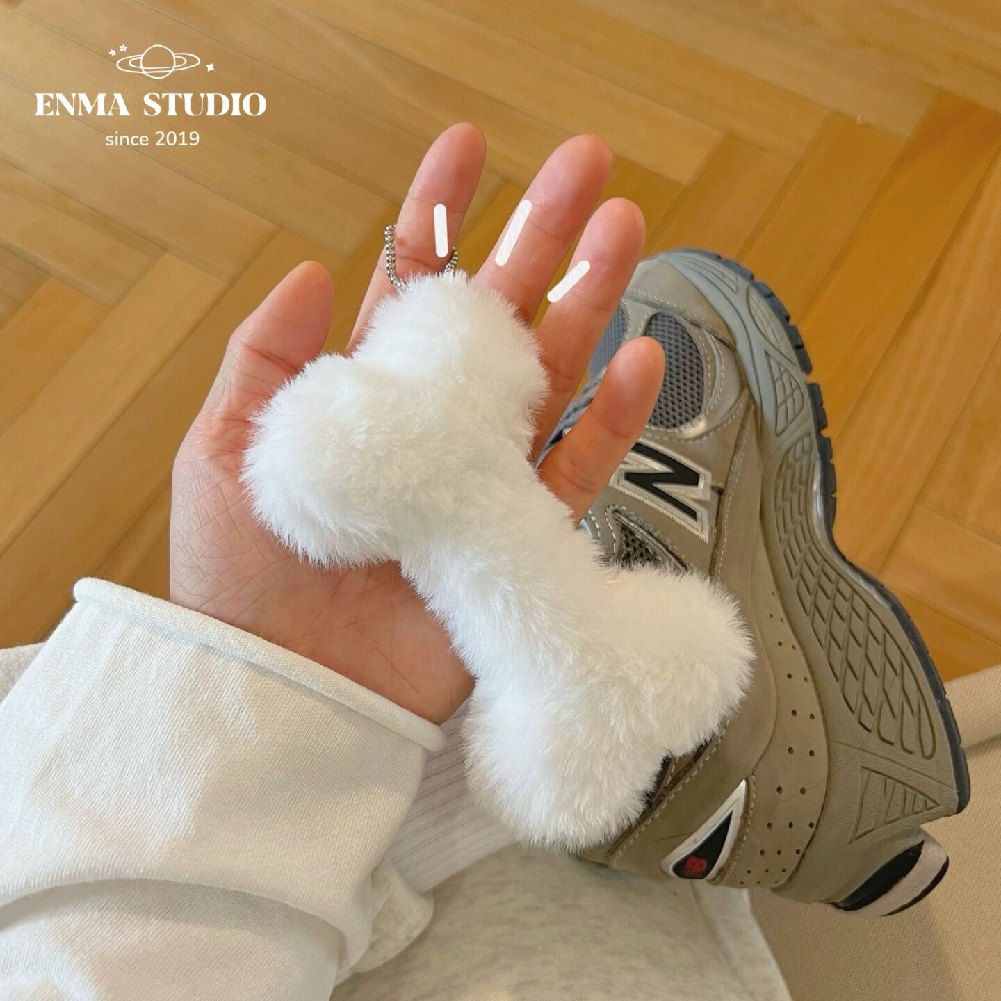 ENMA STUDIO个性骨头包包挂件毛绒公仔学生背包挂饰ins情侣钥匙扣