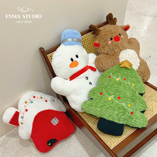 ENMA STUDIO网红圣诞节装饰抱枕圣诞树麋鹿玩偶沙发午睡靠垫靠枕