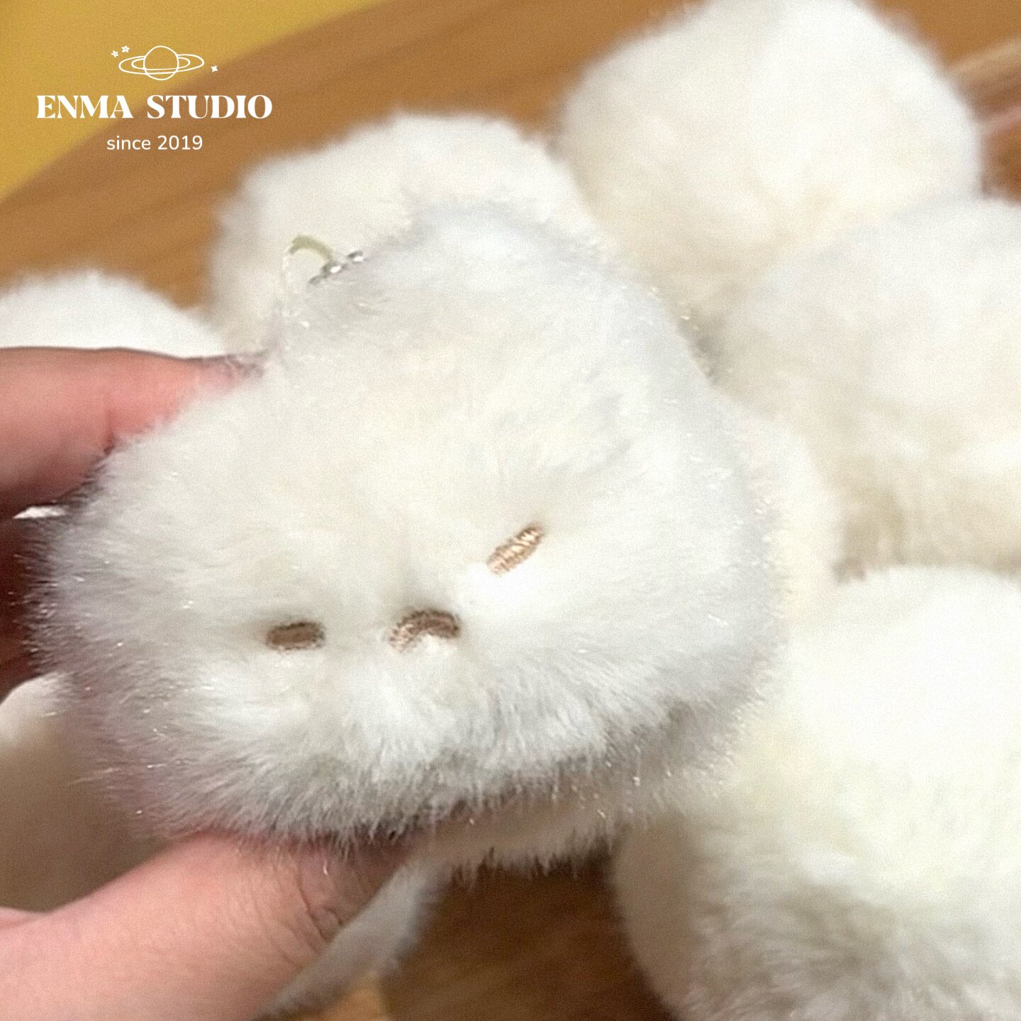 ENMA STUDIO正版咪制霉豆腐挂件可爱毛绒书包挂饰情侣钥匙扣礼物