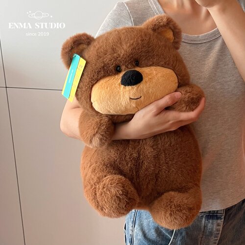 ENMA STUDIO可爱胖墩棕熊毛绒玩具泰迪熊安抚玩偶公仔女生日礼物