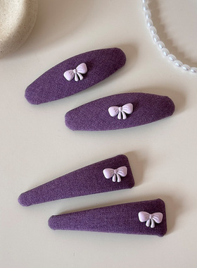 韩式紫色系布艺发夹高级感三角bb夹时尚百搭侧边夹碎发刘海夹发饰