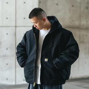 Carhartt卡哈特J140主线帆布美式工装保暖外套重磅秋冬拉链帽衫潮
