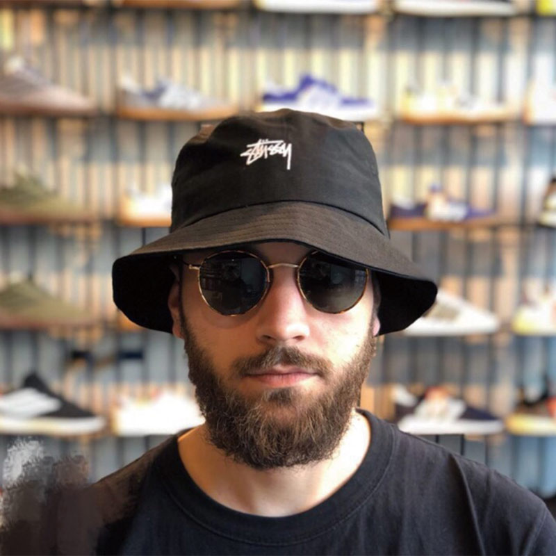 现货Stussy Bucket Hat 澳版单标logo美潮街头渔夫帽帆布盆帽男女