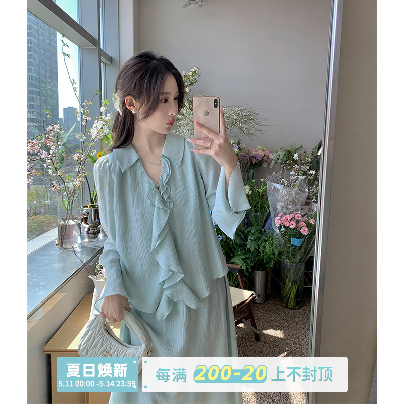 马西西微胖mm显瘦仙女套装女春夏