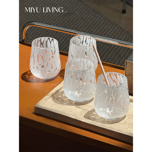 MIYU 中古艺术玻璃杯艺术水杯冷饮鸡尾酒杯咖啡杯情侣水杯 LIVING