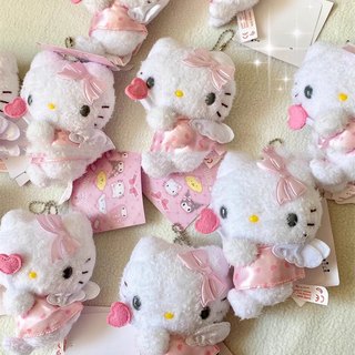 hellokitty挂件黑皮包包书包KT猫小饰品毛绒公仔爱神降临哈喽kitt