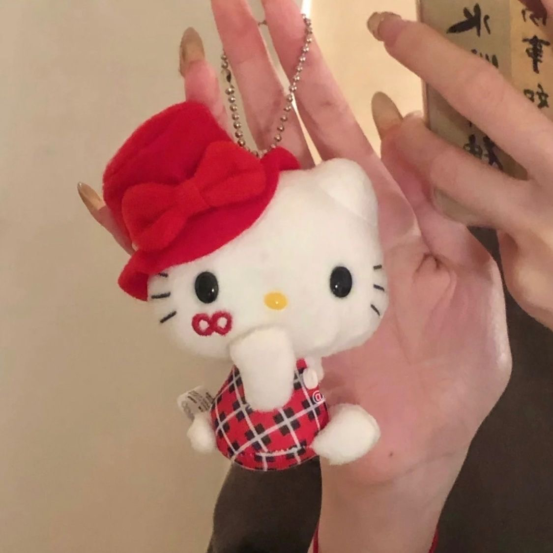 礼帽hellokitty黑皮包包挂件哈喽小饰品hallo书包挂饰毛绒公仔