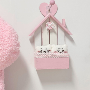 田园风高颜值diy可爱手工少女心木质收纳置物架房间室内墙面装 饰