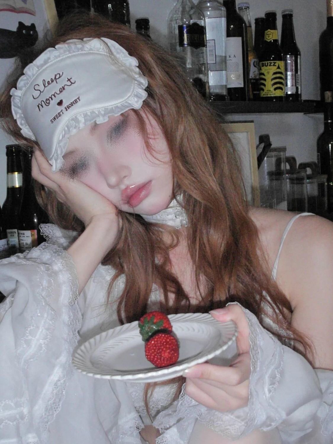 高颜值甜美刺绣遮光眼罩荷叶边木耳边旅行眼罩仿真丝助眠少女心
