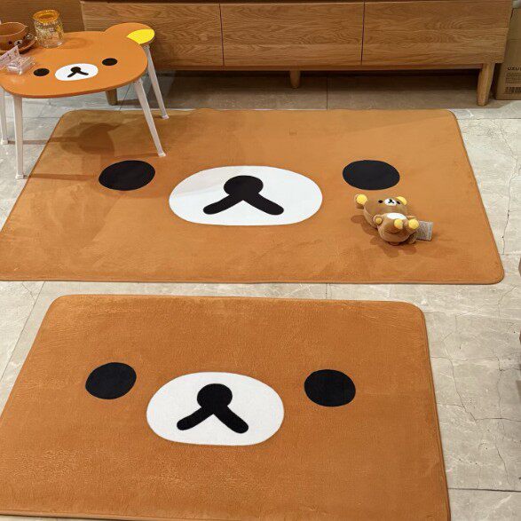 卡通熊本轻松熊法兰绒可爱小熊卧室家用客厅厕所防滑吸水门垫地垫,居家布艺,地毯,淘宝优惠券,粉丝福利购,淘宝优惠卷