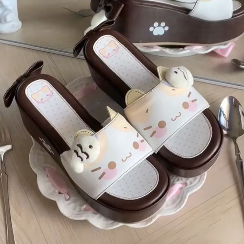 2025年新款可爱厚底拖鞋甜美小猫轻便舒适少女心爆棚