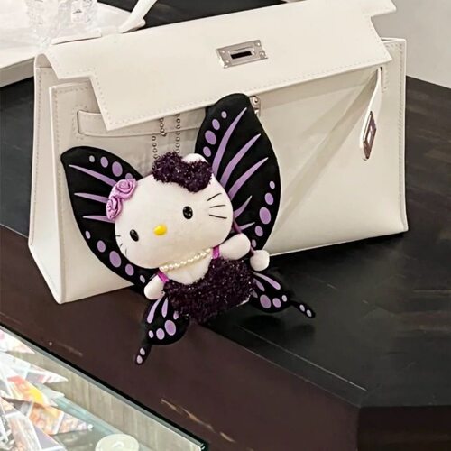蝴蝶仙子hellokittyHello黑皮公仔挂件hallo包包书包挂饰哈