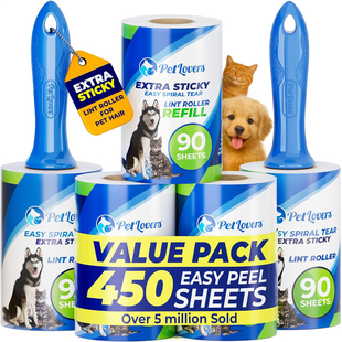 美国洛杉矶直邮PetLovers超级粘性毛发去除滚筒宠物毛发衣物狗猫