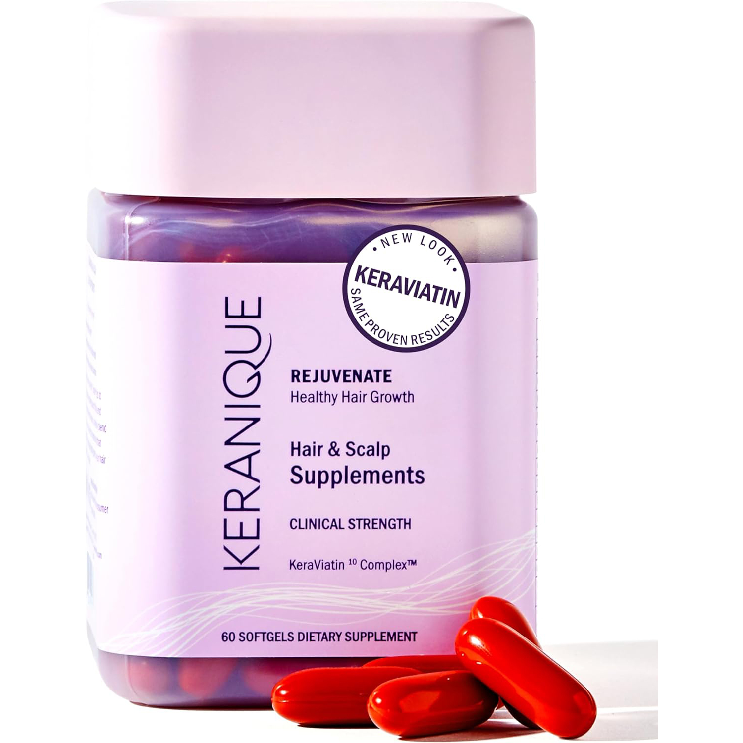 美国洛杉矶直邮Keranique头发和头皮补充剂促进强度&生长适合稀疏