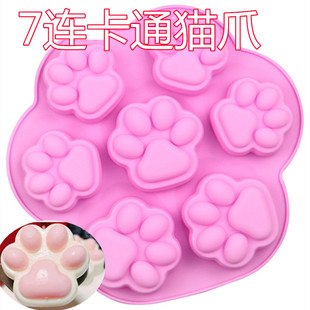 宝宝辅食婴儿蒸糕熊掌猫爪滴胶硅胶模具食品级可蒸白凉粉果冻布丁