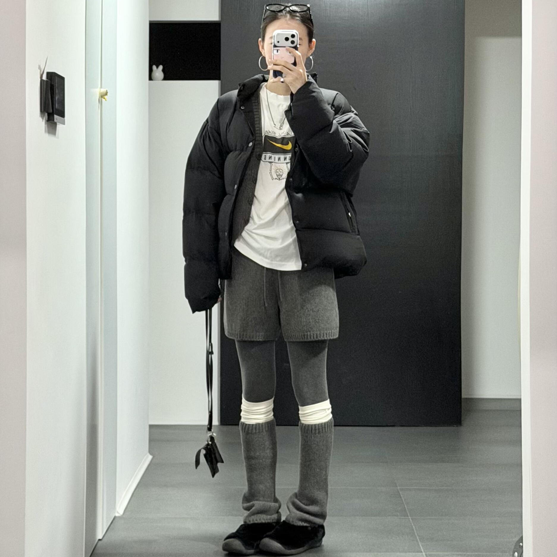 韩版复古抽绳绵羊毛针织加厚短裤