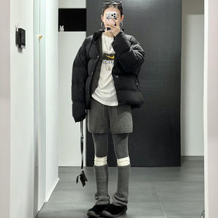 韩版复古抽绳绵羊毛针织加厚短裤女秋冬百搭休闲毛织高腰短裤松紧