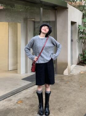 日系复古毛呢五分裤女2025冬季新款加厚百搭显瘦休闲直筒羊毛中裤