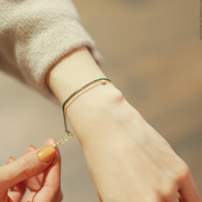 love韩国纤细爱心金属手链现货