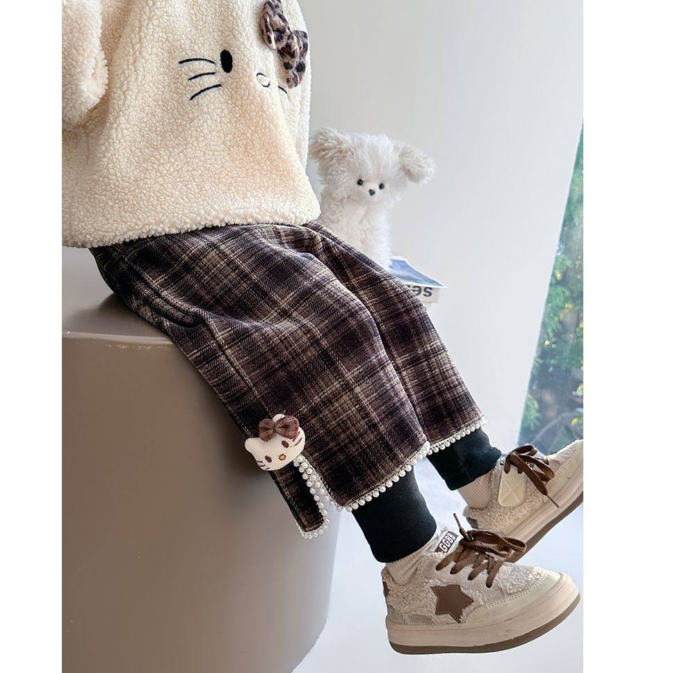 女童韩版格子假两件直筒裤女宝宝童装加绒休闲裤宝宝冬装加厚裤子,童装/婴儿装/亲子装,裤子,淘宝优惠券,粉丝福利购,淘宝优惠卷
