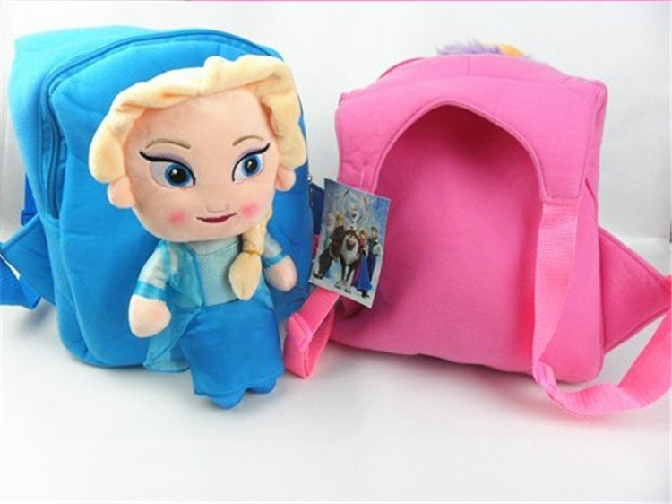 卡通可爱冰雪奇缘儿童书包幼儿园宝宝双肩女童毛绒背包女1-5岁