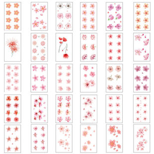 纹身贴ins风女小图案手上一次性可水洗古风仙气樱花彼岸防水持久