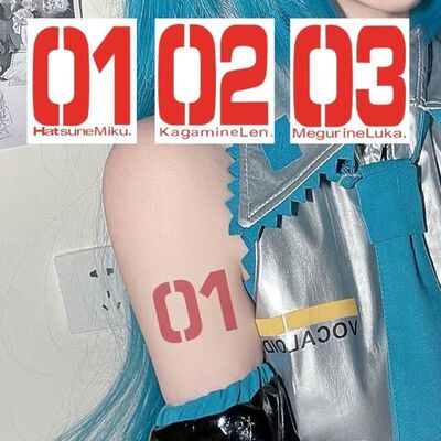 数字纹身贴01初音未来动漫防水持久COS0203手臂贴纸动漫周边