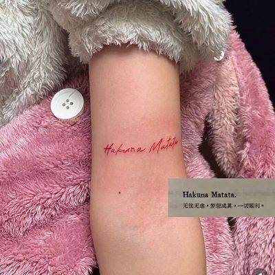 hakunamatata纹身贴字母彩色纹身贴ins风个性高级少女辣妹防水潮