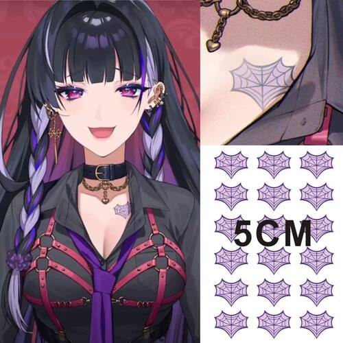 虚拟主播XSOLEIL彩虹社狂兰Meloco Kyoran cosplay纹身贴防水持久