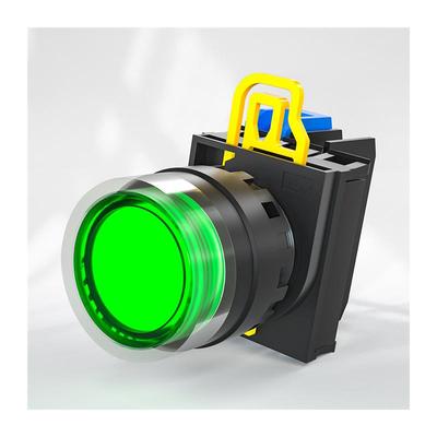 带灯按钮开关YW1L220v指示灯24V自复位自锁电气启动按压平头按键