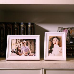 12寸白色欧式 910 实木相框摆台儿童宝宝结婚纱照片画框木相框