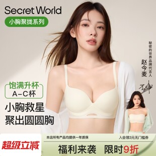SecretWorld内衣女小胸聚拢显大夏薄款收副乳防下垂新款无痕内衣