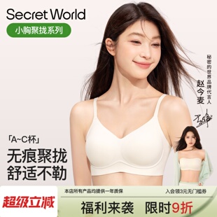 secretworld内衣女小胸聚拢舒适无痕软支撑收副乳防下垂文胸罩