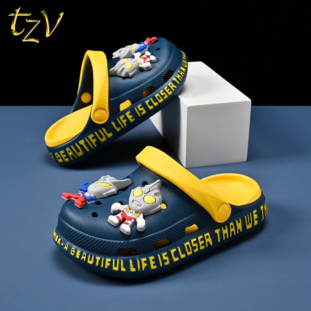 EVA新款卡通奥特曼宝宝沙滩拖鞋