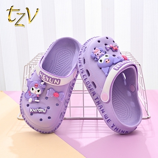儿童洞洞鞋新款女童拖鞋夏季室内防滑透气软底卡通宝宝女孩凉拖鞋