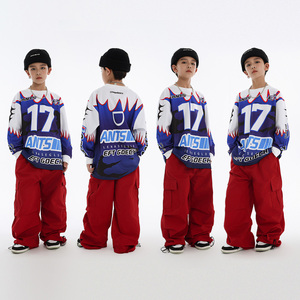 少儿嘻哈hiphop街舞童装潮牌儿童街舞潮服套装男童演出表演服酷帅