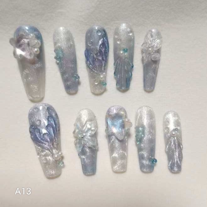 A13渐变海浪美人鱼海星晕染高穿戴甲/甲片