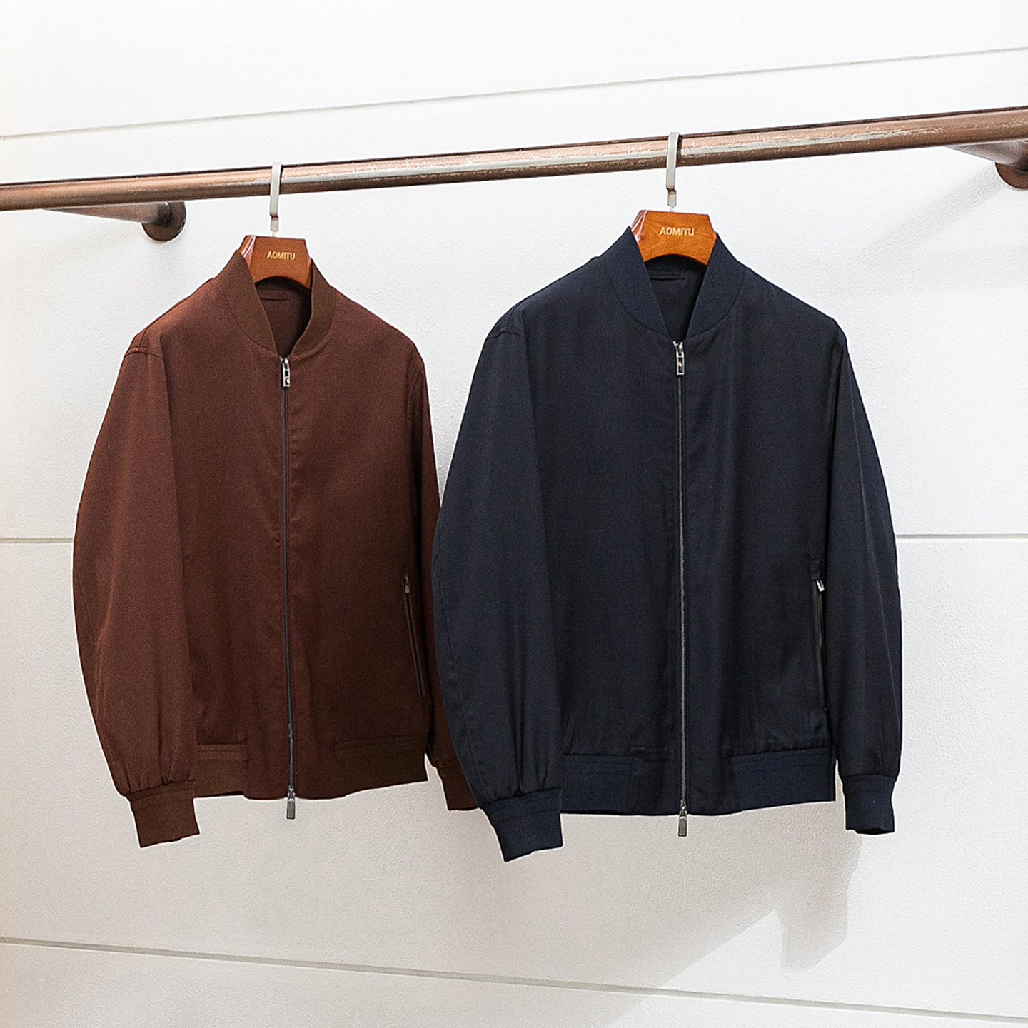 Z版28000 可机洗精纺羊毛 春秋男士老钱风羊毛棒球夹克轻薄外套男