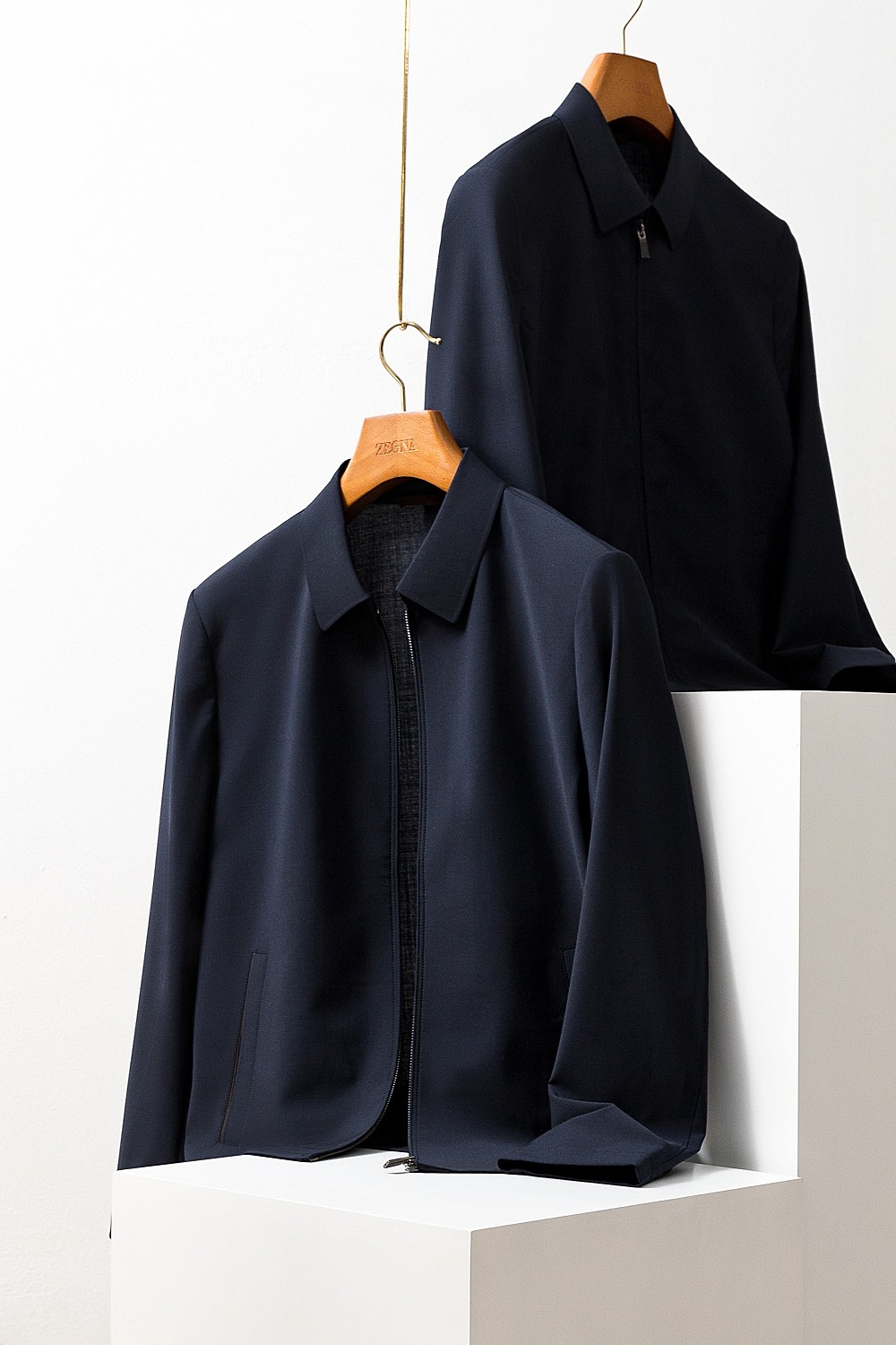 意式奢华/垂顺抗皱 春秋男士翻领行政夹克精纺羊毛高端上班外套男