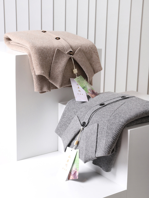 羊绒翻领柔软保暖衬衫针织衫