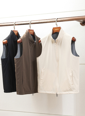 意奢L*P 经典常青 秋冬男士双面穿马甲 老钱风男士马甲外套上衣男