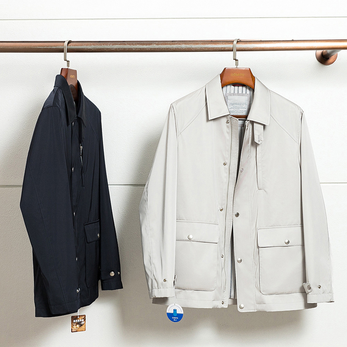 BC版 32000 利落优雅 男士休闲翻领风衣夹克外套老钱风春秋夹克男