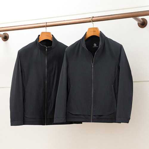 羊毛挺括拒水拒污夹克外套奥米图