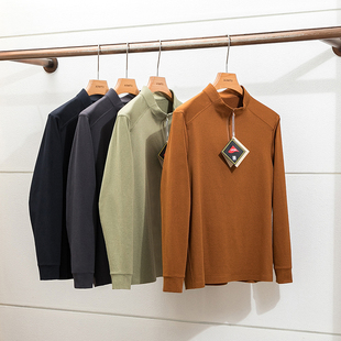 通勤户外全能秋冬男士超轻保暖半高领打底衫 速干保暖内搭T恤衫男