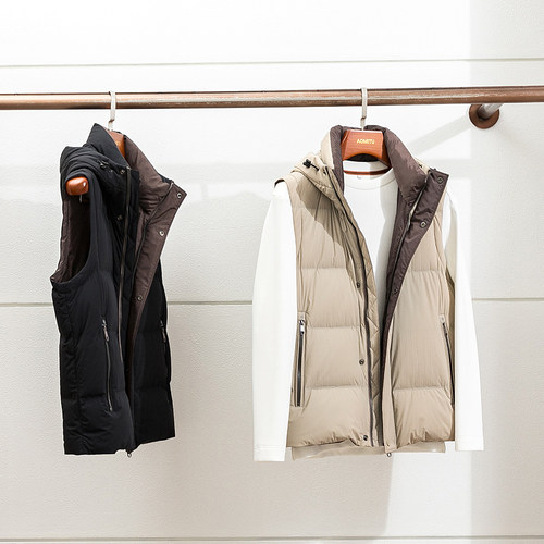 奢簰新款秋冬男白鹅绒羽绒马甲