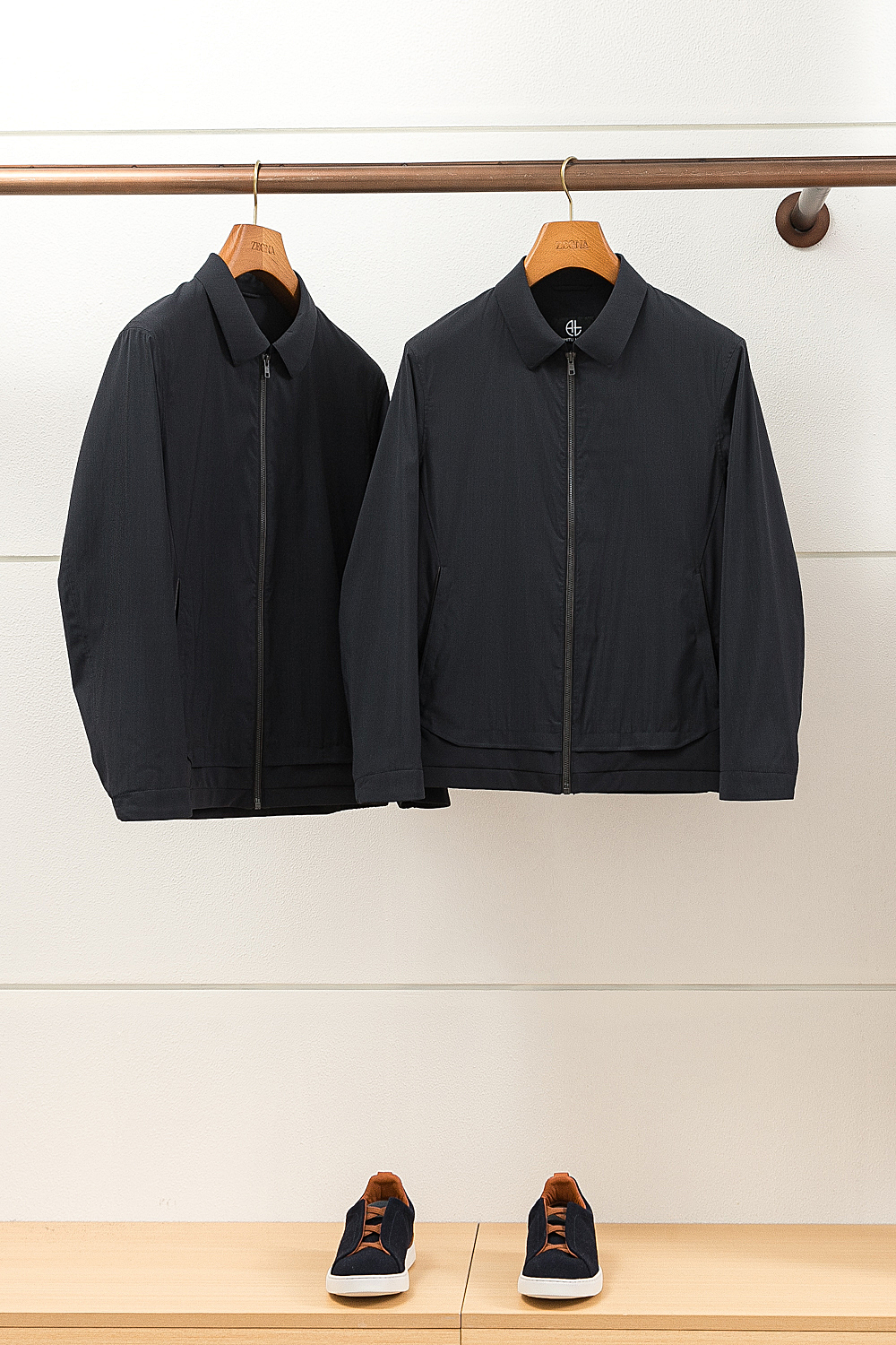 2.79W 意奢高端 意产Super140S真丝羊毛春秋男翻领短款夹克外套男