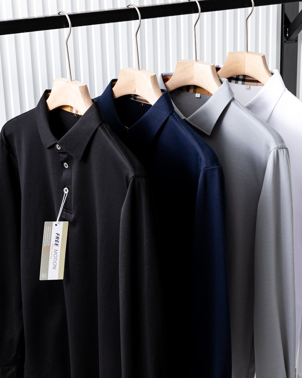 低调简约气质 高端打底长袖男 男士丝光棉纯色长袖polo衫 长袖T恤