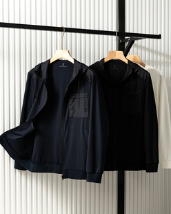 高端连帽夹克商务休闲简约外套男 春秋男士 W笈 獨家P同源面料
