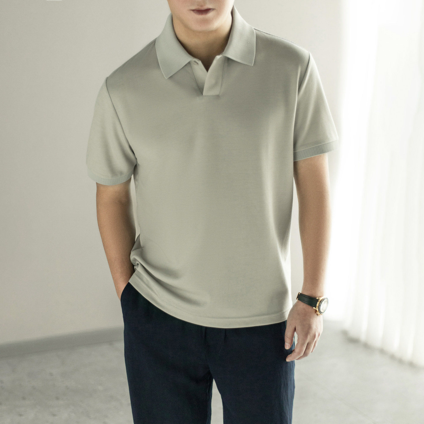 轻氧夏日 绅士格调 夏季男士羊毛POLO衫高尔夫 商务短袖T恤POLO男